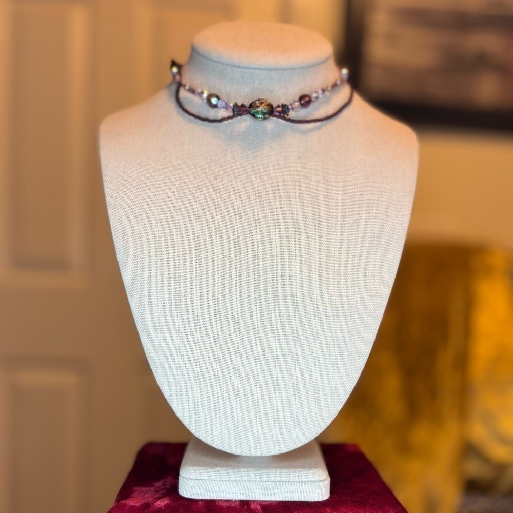 𝅺set Handmade bracelet and double strands choker
